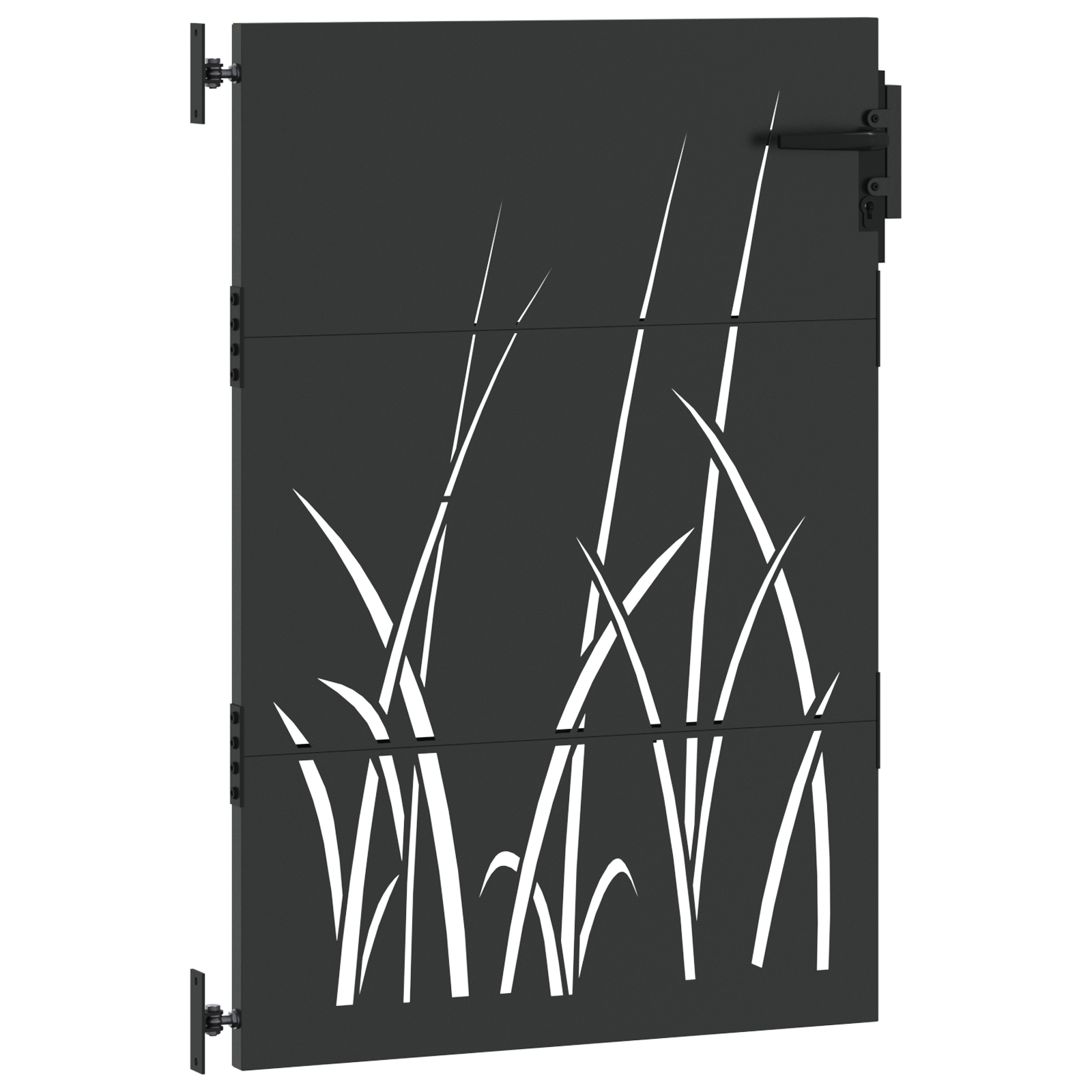 Poartă de grădină Negru 105 x 125 cm Oțel vopsit în pulbere GartenMobel Dekor