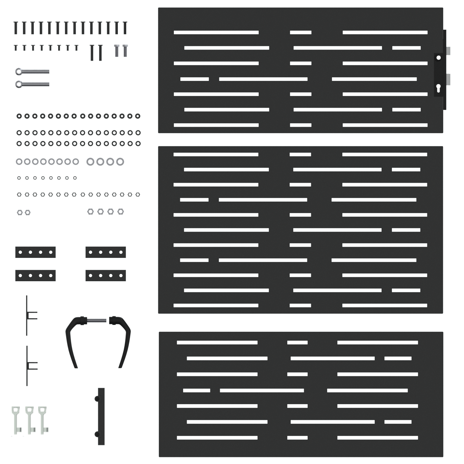 Poartă de grădină Negru 105 x 125 cm Oțel vopsit în pulbere GartenMobel Dekor