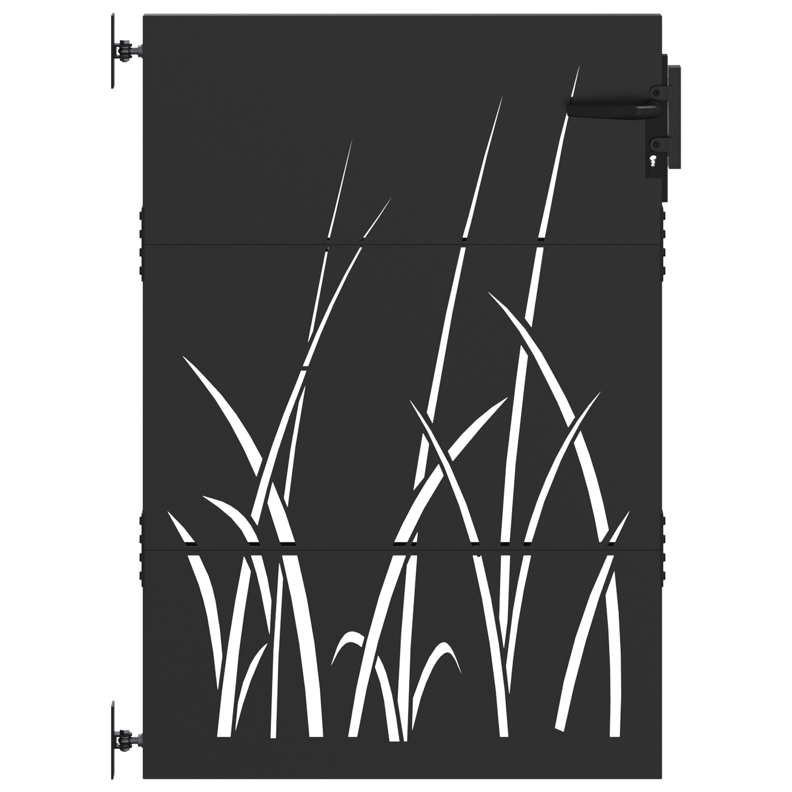 Poartă de grădină Negru 105 x 125 cm Oțel vopsit în pulbere GartenMobel Dekor