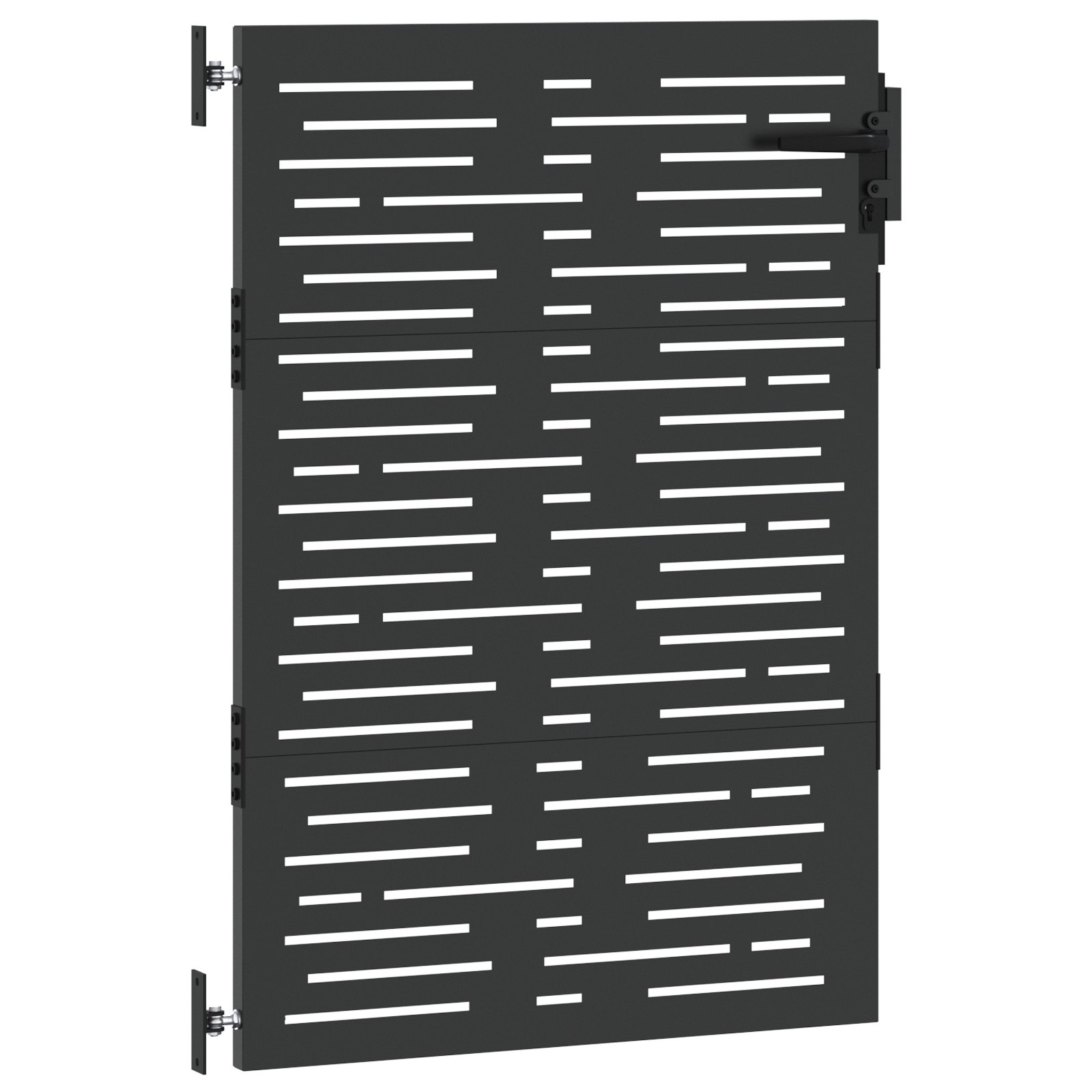 Poartă de grădină Negru 105 x 125 cm Oțel vopsit în pulbere GartenMobel Dekor