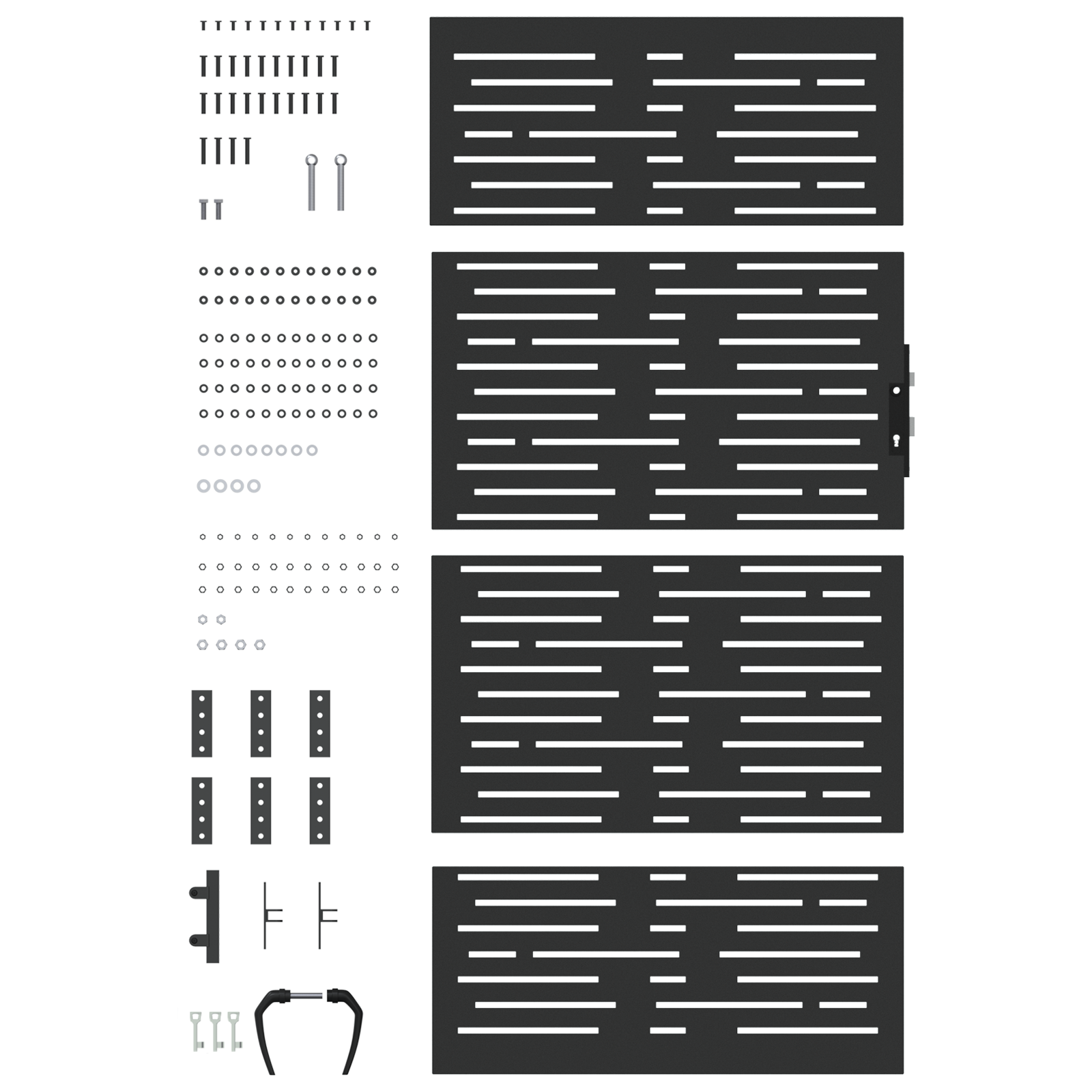 Poartă de grădină Negru 105 x 175 cm Oțel vopsit în pulbere GartenMobel Dekor