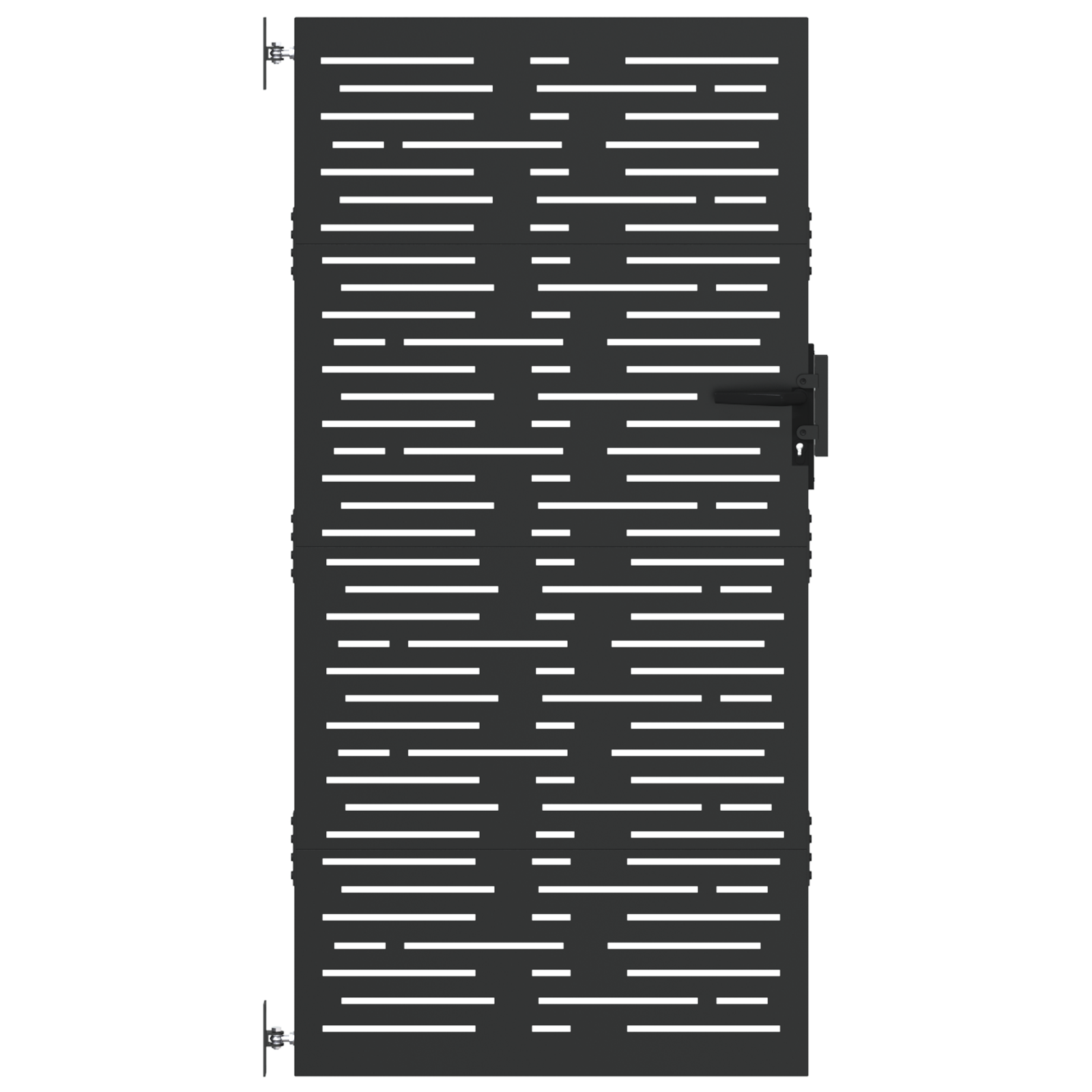 Poartă de grădină Negru 105 x 175 cm Oțel vopsit în pulbere GartenMobel Dekor