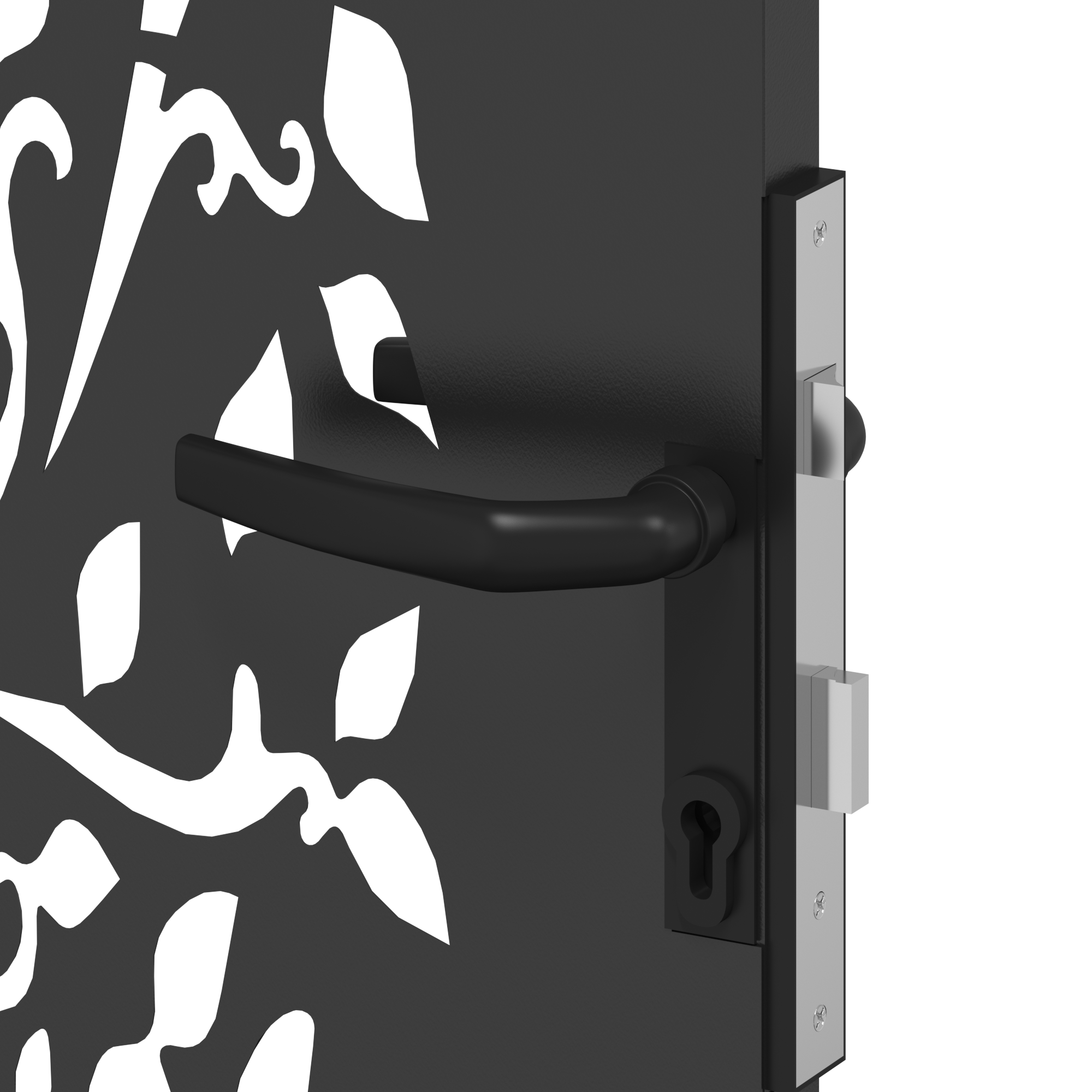 Poartă de grădină Negru 105 x 200 cm Oțel vopsit în pulbere GartenMobel Dekor