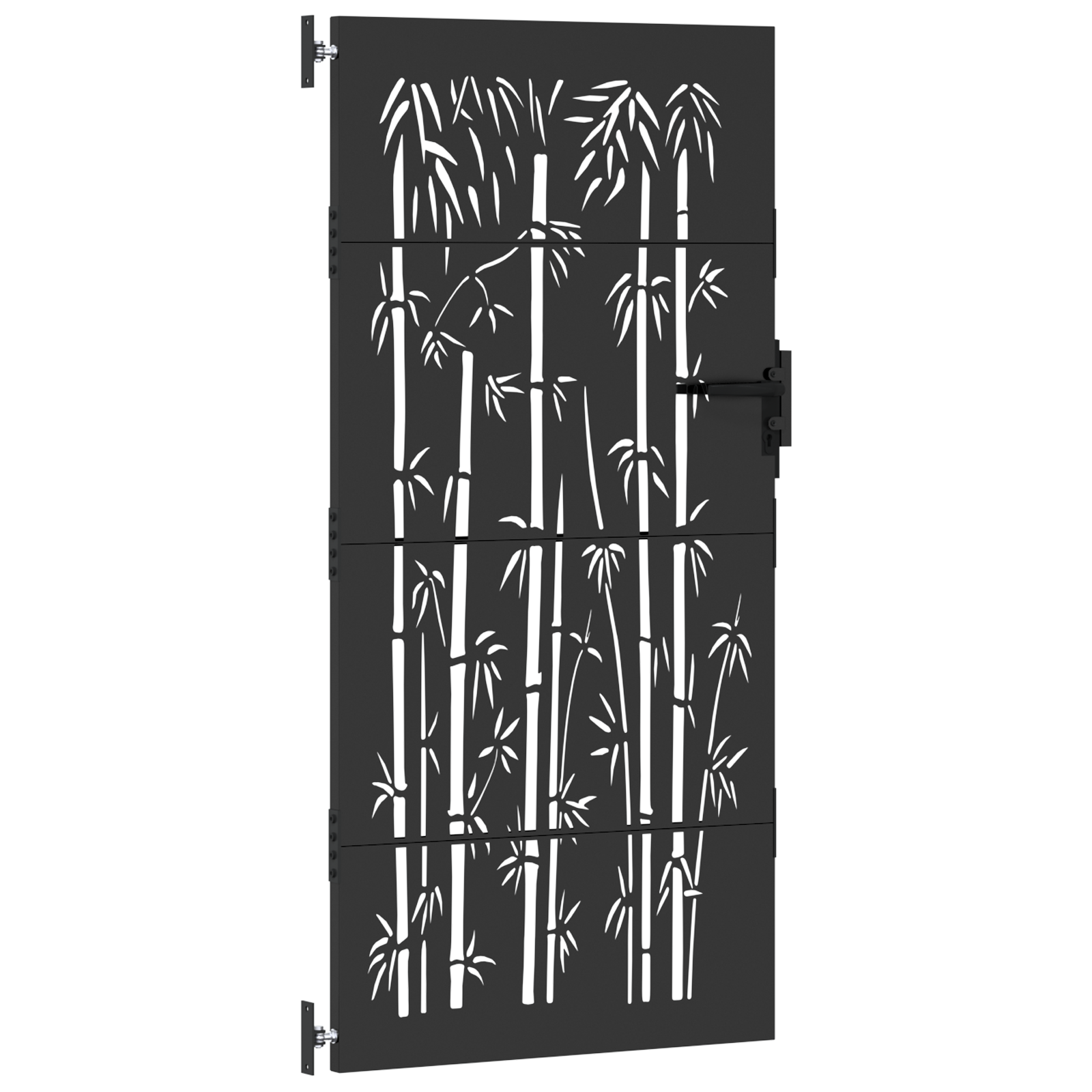 Poartă de grădină Negru 105 x 200 cm Oțel vopsit în pulbere GartenMobel Dekor