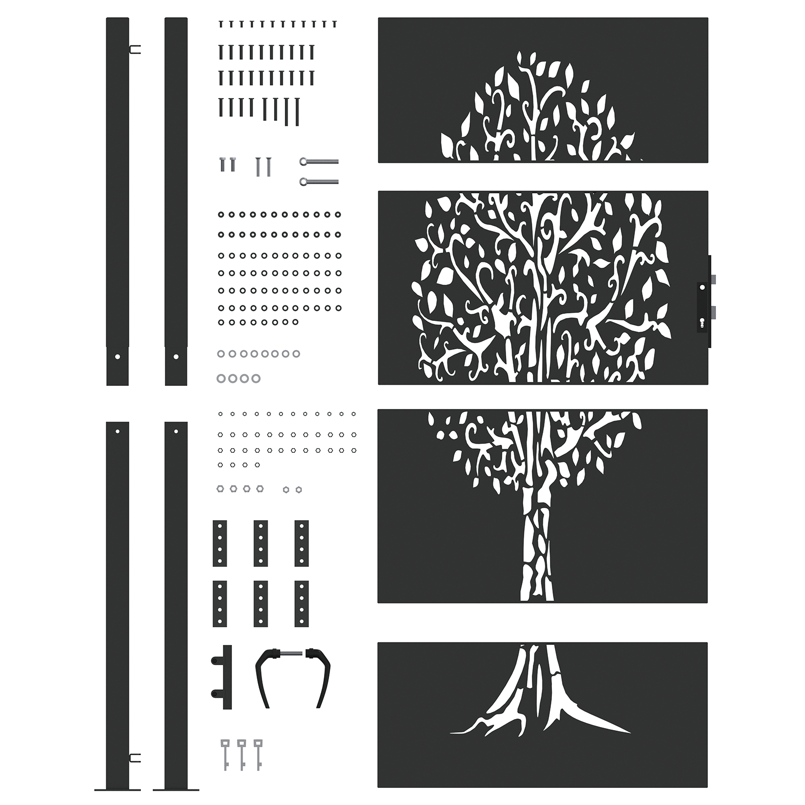Poartă de grădină Negru 105 x 200 cm Oțel vopsit în pulbere GartenMobel Dekor
