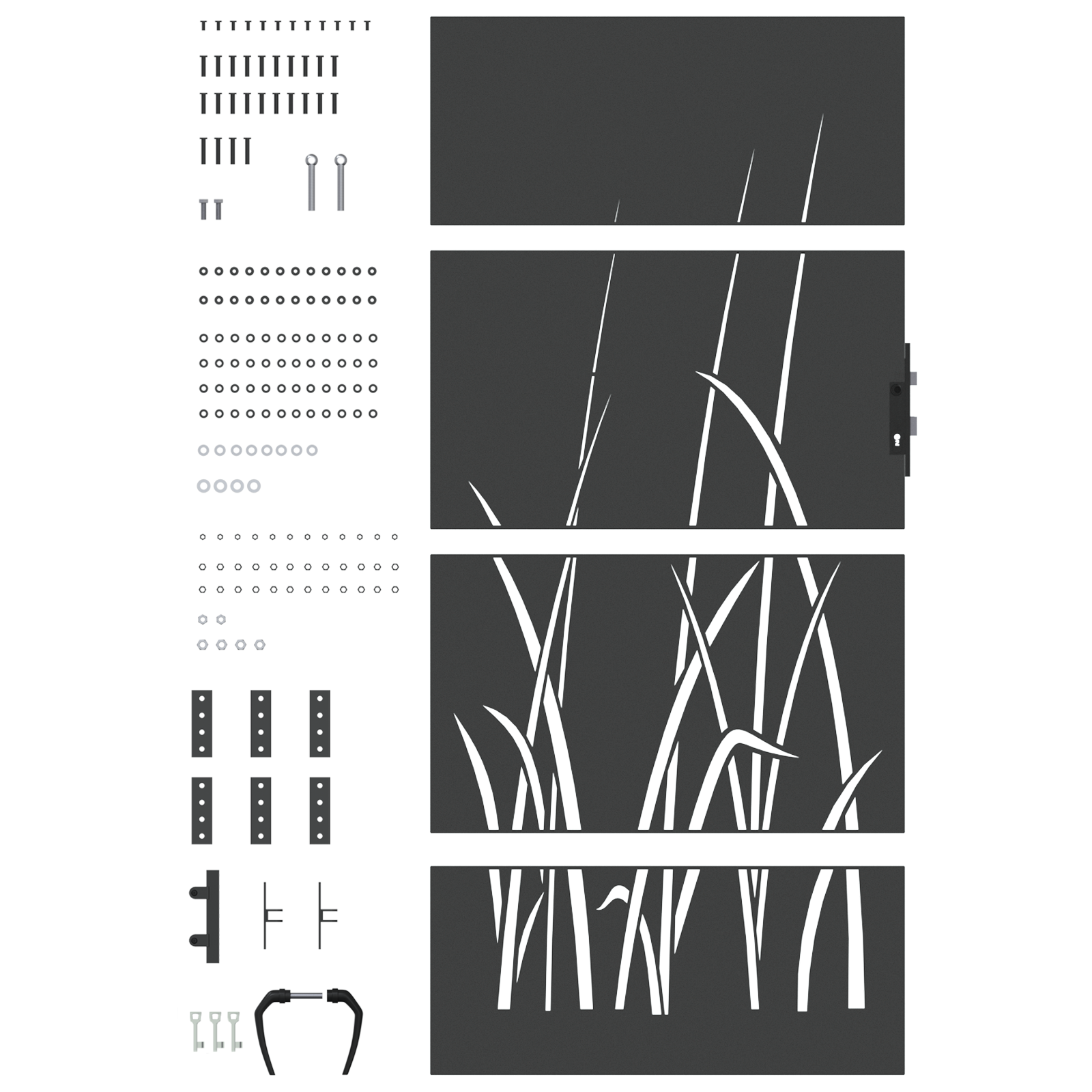 Poartă de grădină Negru 105 x 200 cm Oțel vopsit în pulbere GartenMobel Dekor