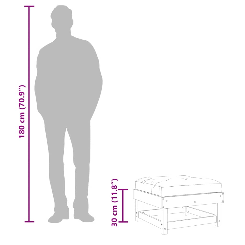 Taburete de grădină cu perne, 2 buc., lemn masiv douglas GartenMobel Dekor
