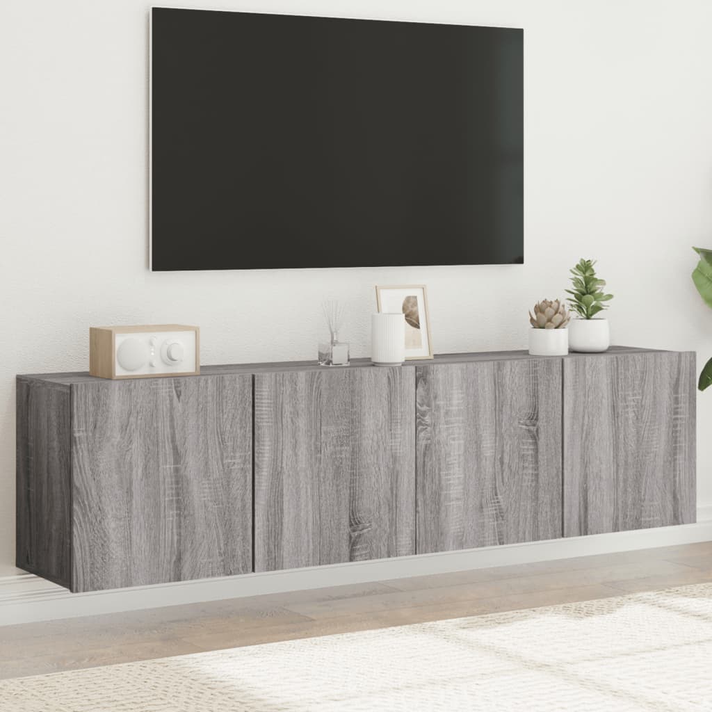 Comodă TV de perete, 2 buc. gri sonoma, 80x30x41 cm GartenMobel Dekor
