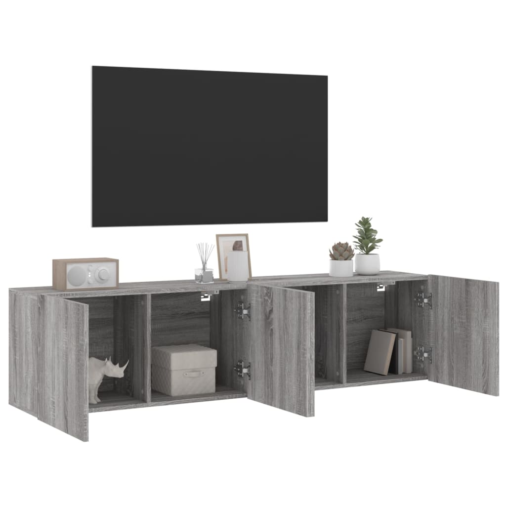 Comodă TV de perete, 2 buc. gri sonoma, 80x30x41 cm GartenMobel Dekor