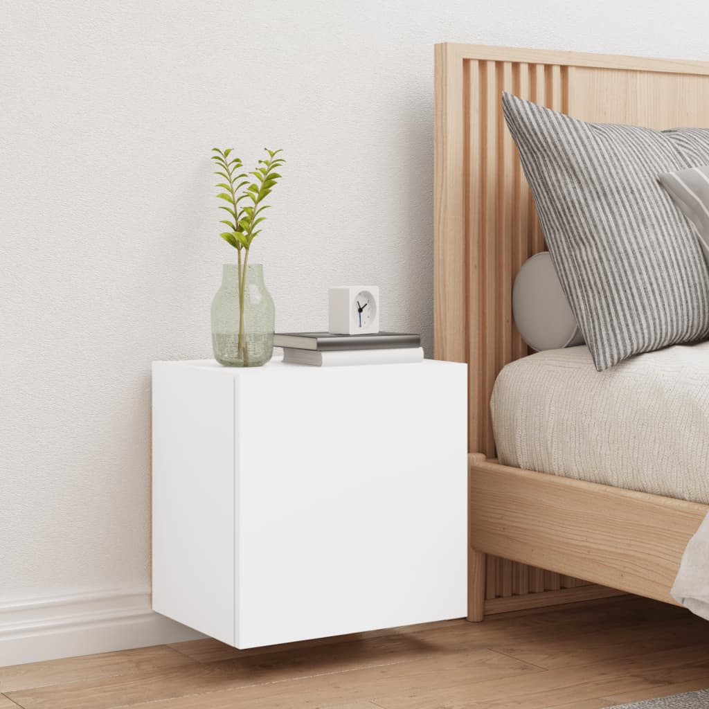 Comodă TV de perete, alb, 40,5x30x40 cm, lemn prelucrat GartenMobel Dekor