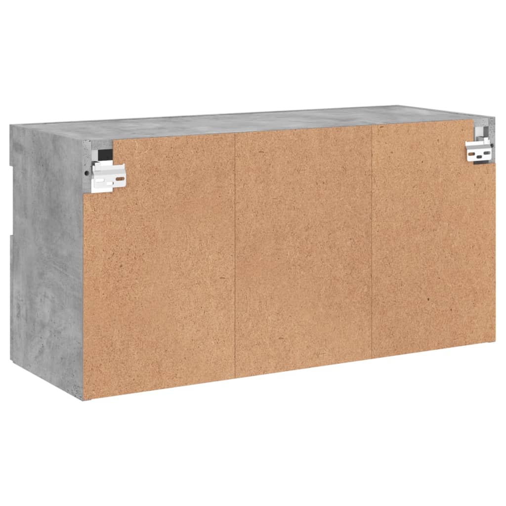 Comodă TV de perete cu lumini LED, gri beton, 80x30x40 cm GartenMobel Dekor
