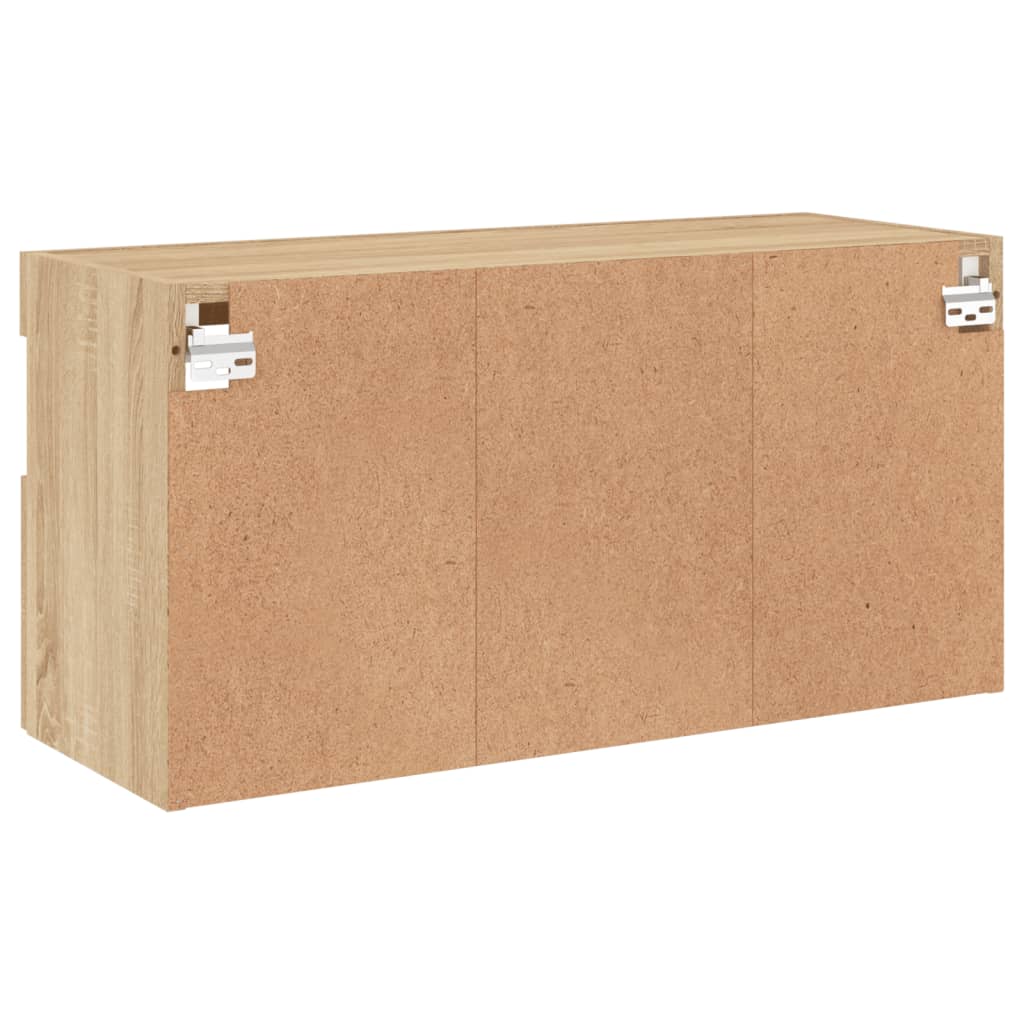 Comodă TV de perete cu lumini LED, stejar sonoma, 80x30x40 cm GartenMobel Dekor