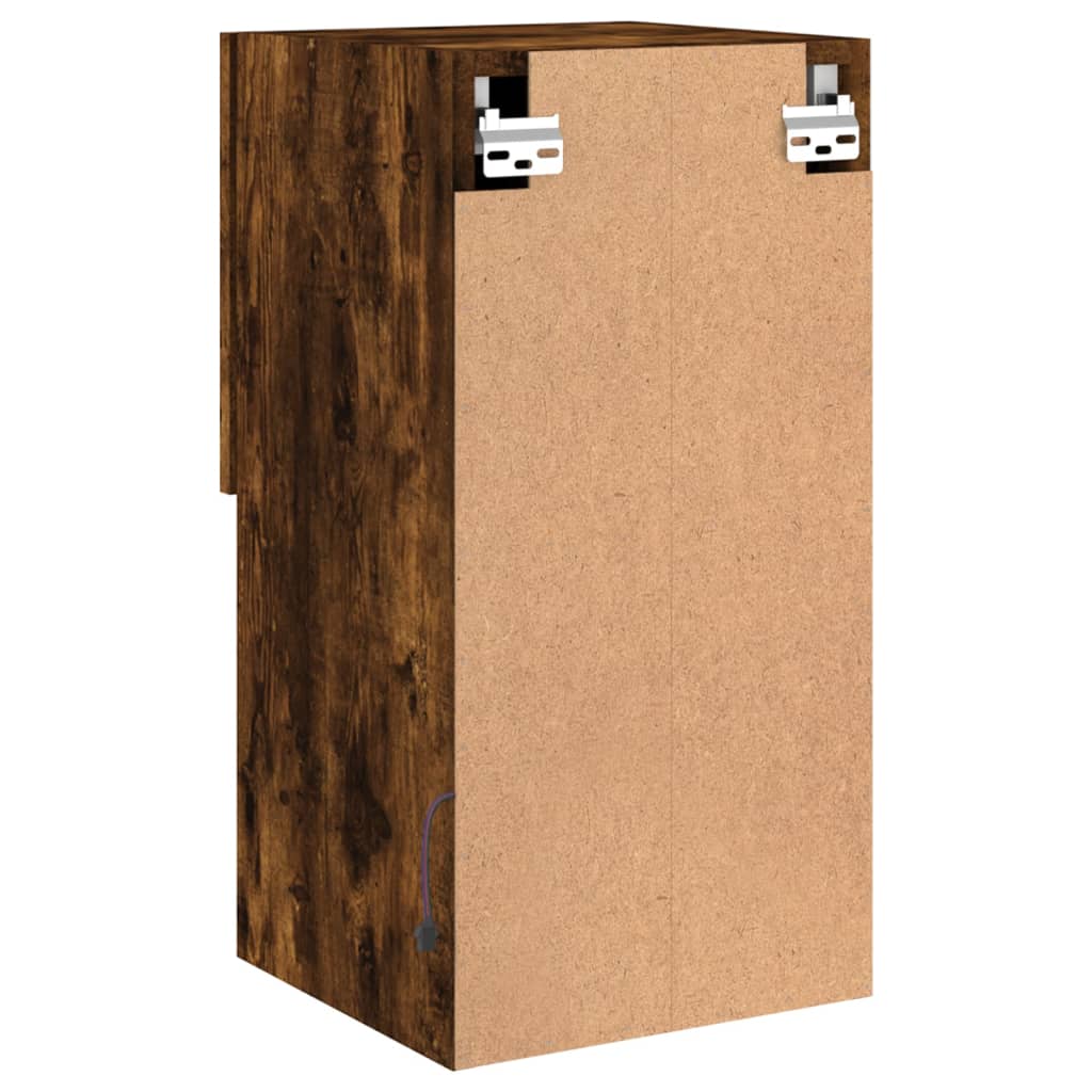 Comode TV cu lumini LED, 2 buc., stejar fumuriu, 30,5x30x60 cm GartenMobel Dekor