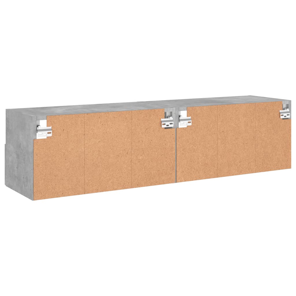 Comode TV de perete, 2 buc., gri beton, 60x30x30 cm, lemn GartenMobel Dekor