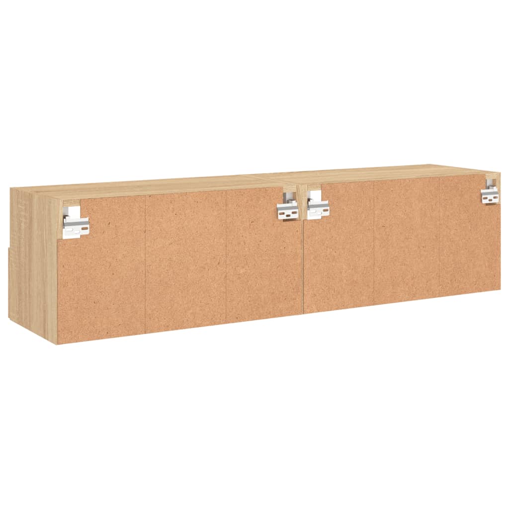 Comode TV de perete, 2 buc., stejar sonoma, 60x30x30 cm, lemn GartenMobel Dekor