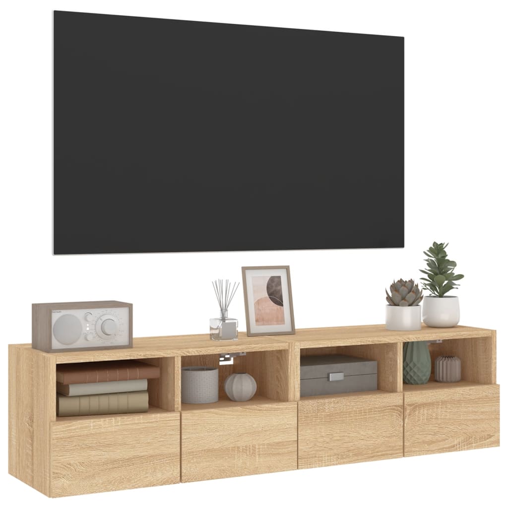 Comode TV de perete, 2 buc., stejar sonoma, 60x30x30 cm, lemn GartenMobel Dekor
