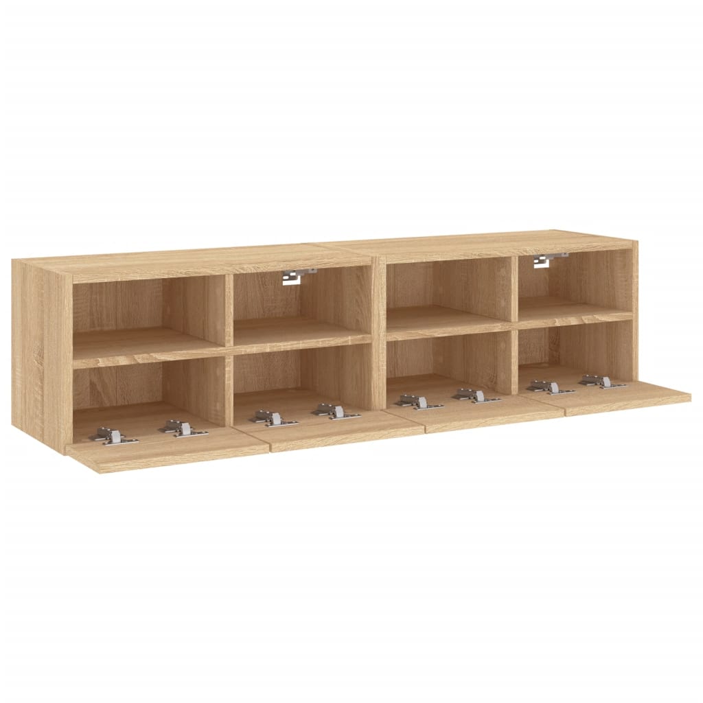 Comode TV de perete, 2 buc., stejar sonoma, 60x30x30 cm, lemn GartenMobel Dekor
