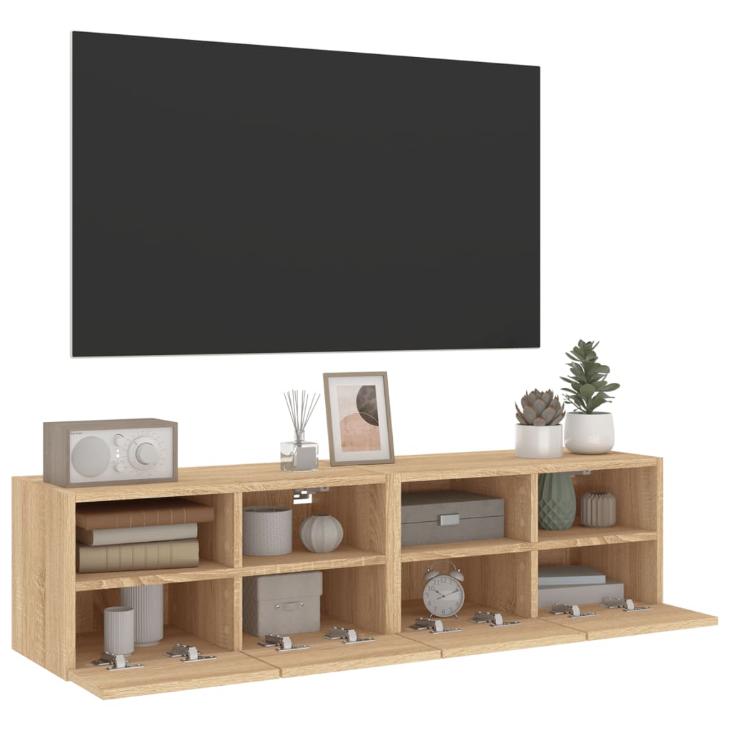 Comode TV de perete, 2 buc., stejar sonoma, 60x30x30 cm, lemn GartenMobel Dekor