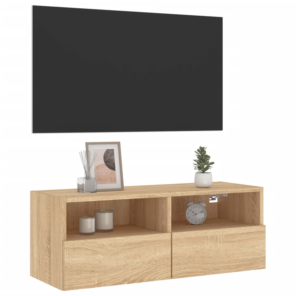Comode TV de perete, stejar sonoma, 80x30x30 cm, lemn prelucrat GartenMobel Dekor