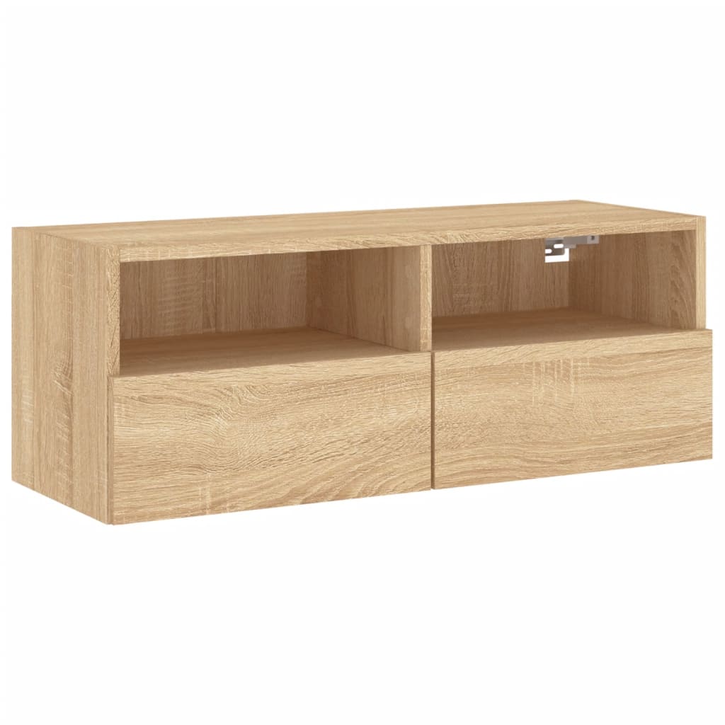 Comode TV de perete, stejar sonoma, 80x30x30 cm, lemn prelucrat GartenMobel Dekor