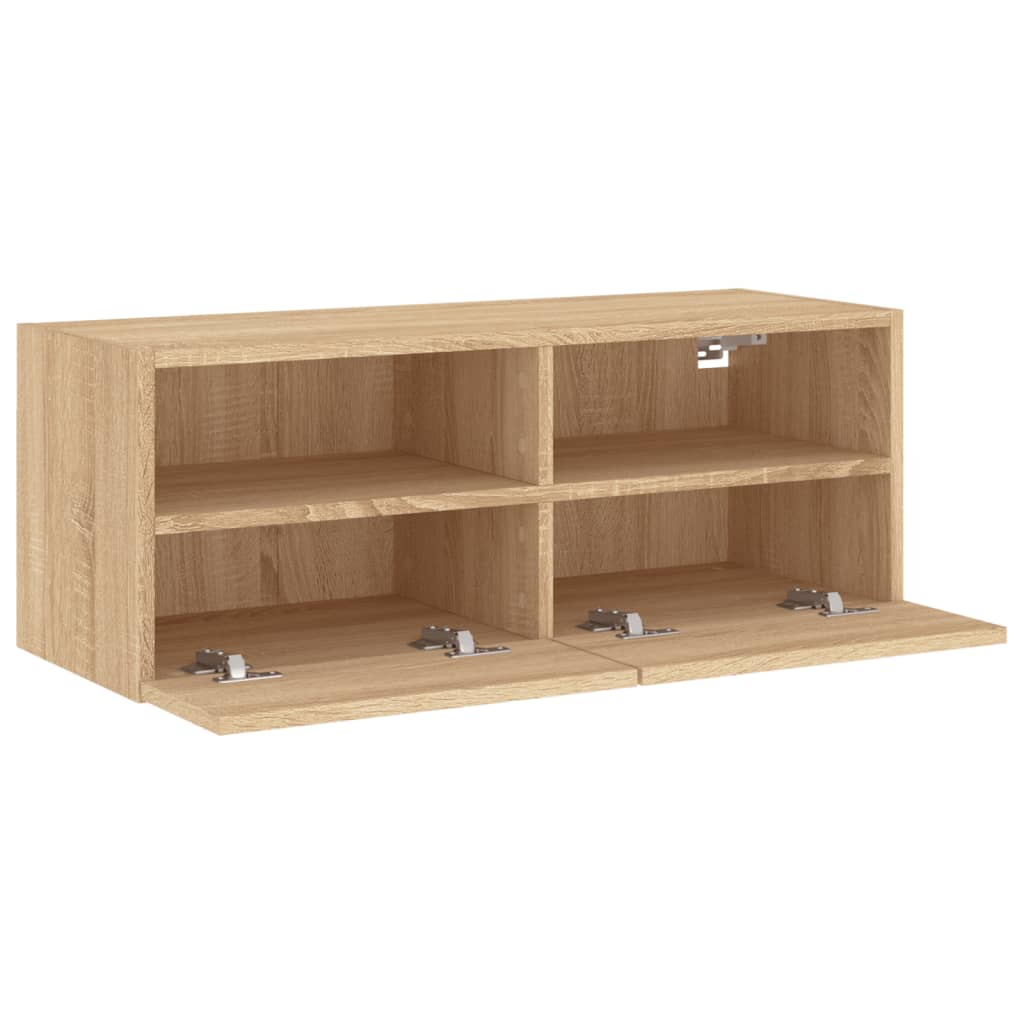 Comode TV de perete, stejar sonoma, 80x30x30 cm, lemn prelucrat GartenMobel Dekor