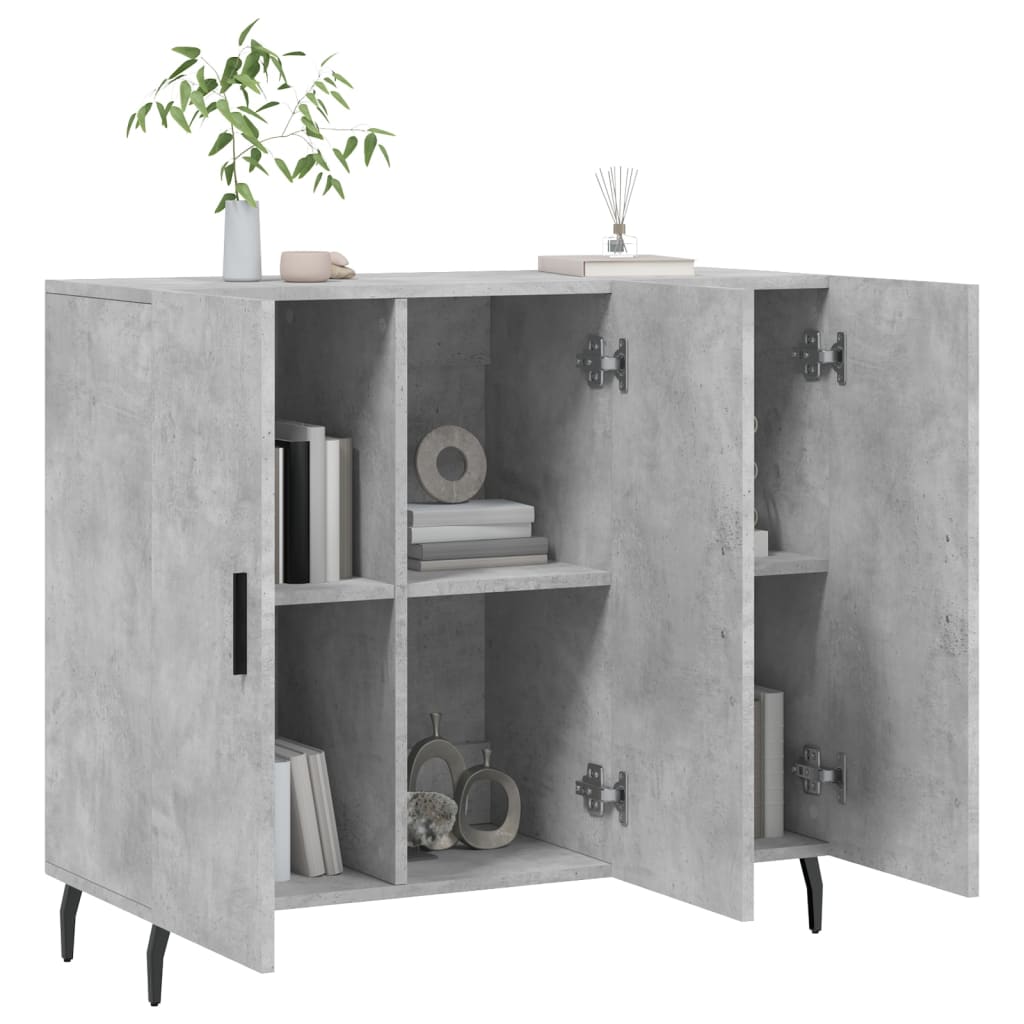Dulap, gri beton, 90x34x80 cm, lemn compozit GartenMobel Dekor