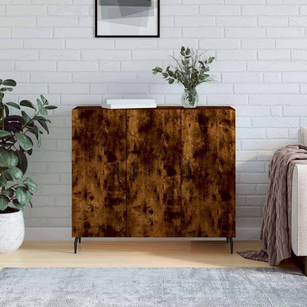 Dulap, stejar fumuriu, 90x34x80 cm, lemn compozit GartenMobel Dekor