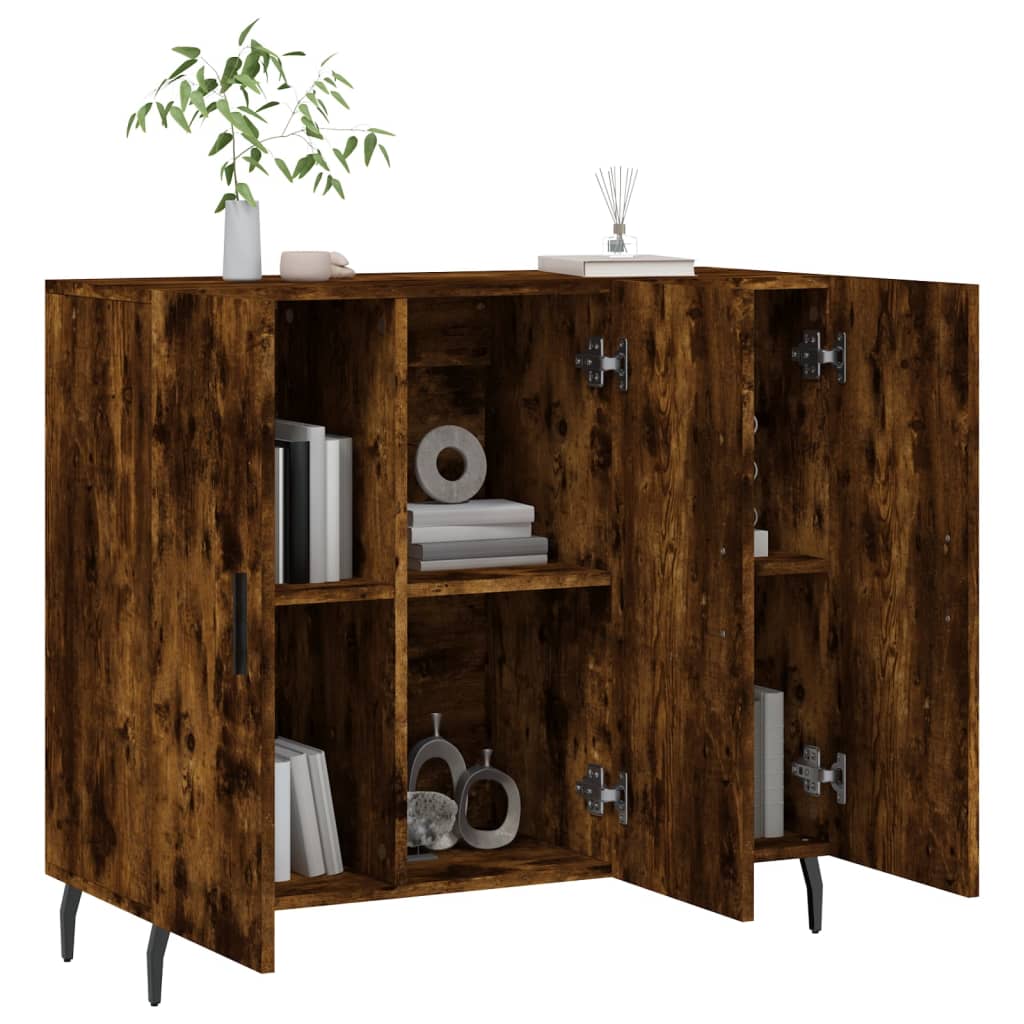Dulap, stejar fumuriu, 90x34x80 cm, lemn compozit GartenMobel Dekor
