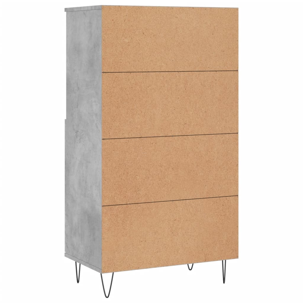 Dulap înalt, gri beton, 60x36x110 cm, lemn compozit GartenMobel Dekor