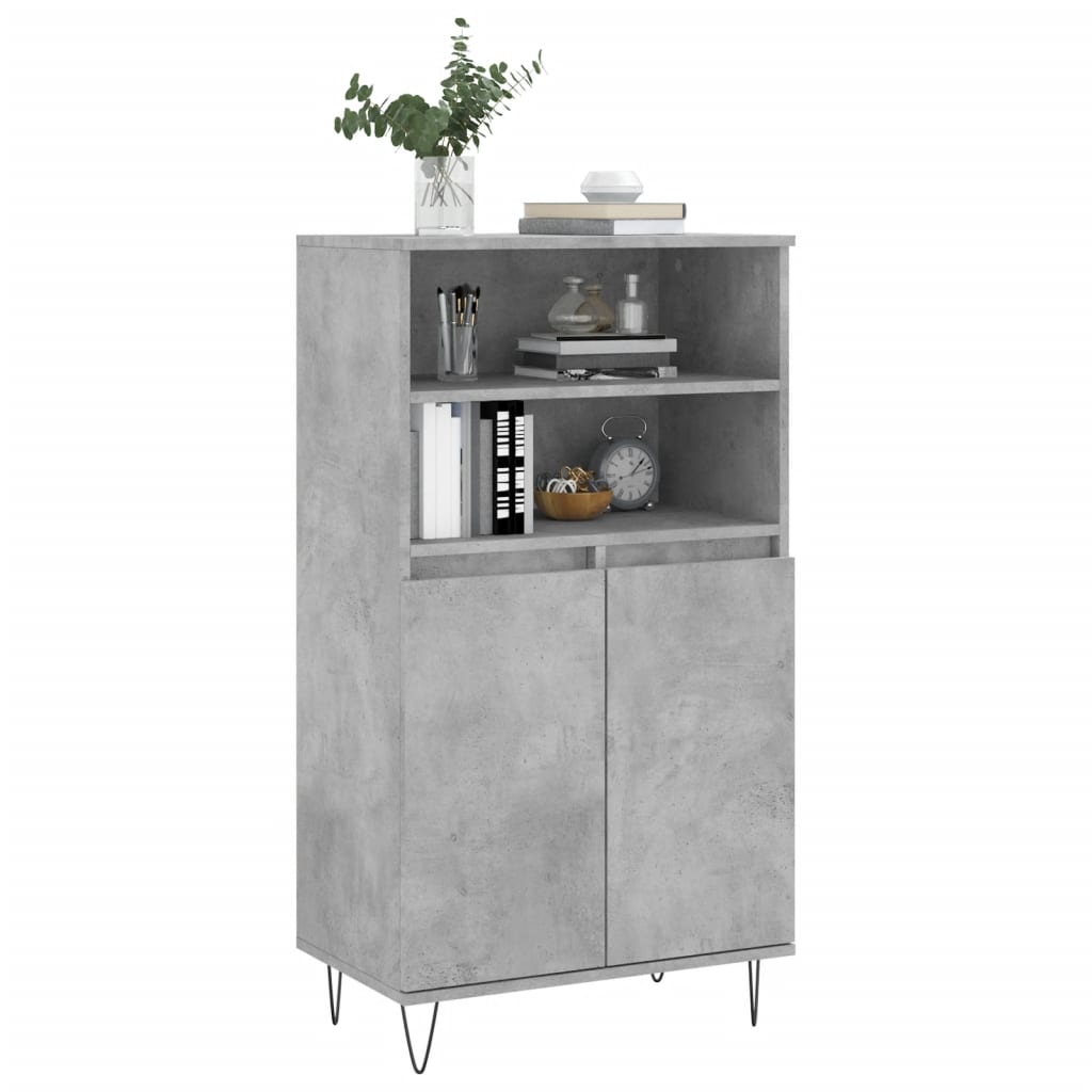 Dulap înalt, gri beton, 60x36x110 cm, lemn compozit GartenMobel Dekor