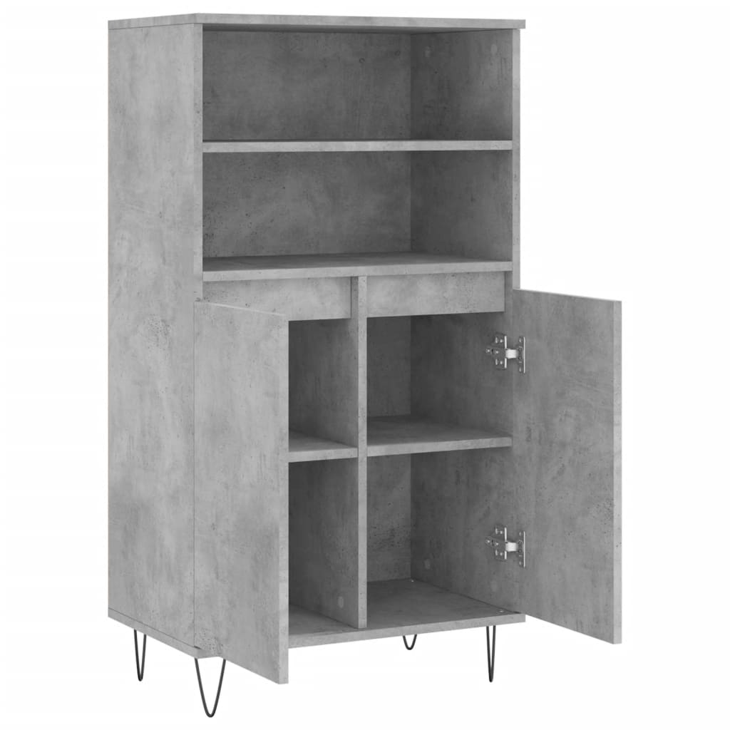Dulap înalt, gri beton, 60x36x110 cm, lemn compozit GartenMobel Dekor