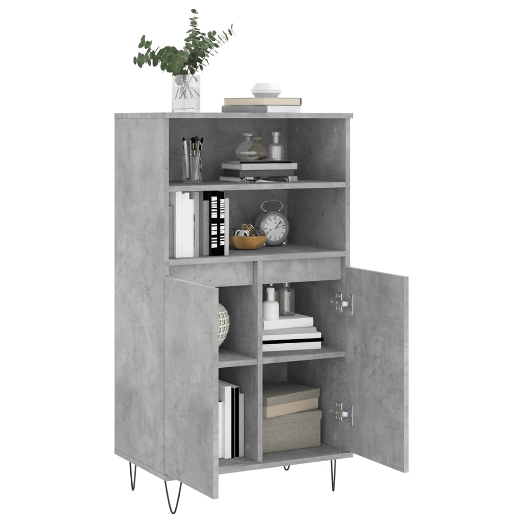Dulap înalt, gri beton, 60x36x110 cm, lemn compozit GartenMobel Dekor