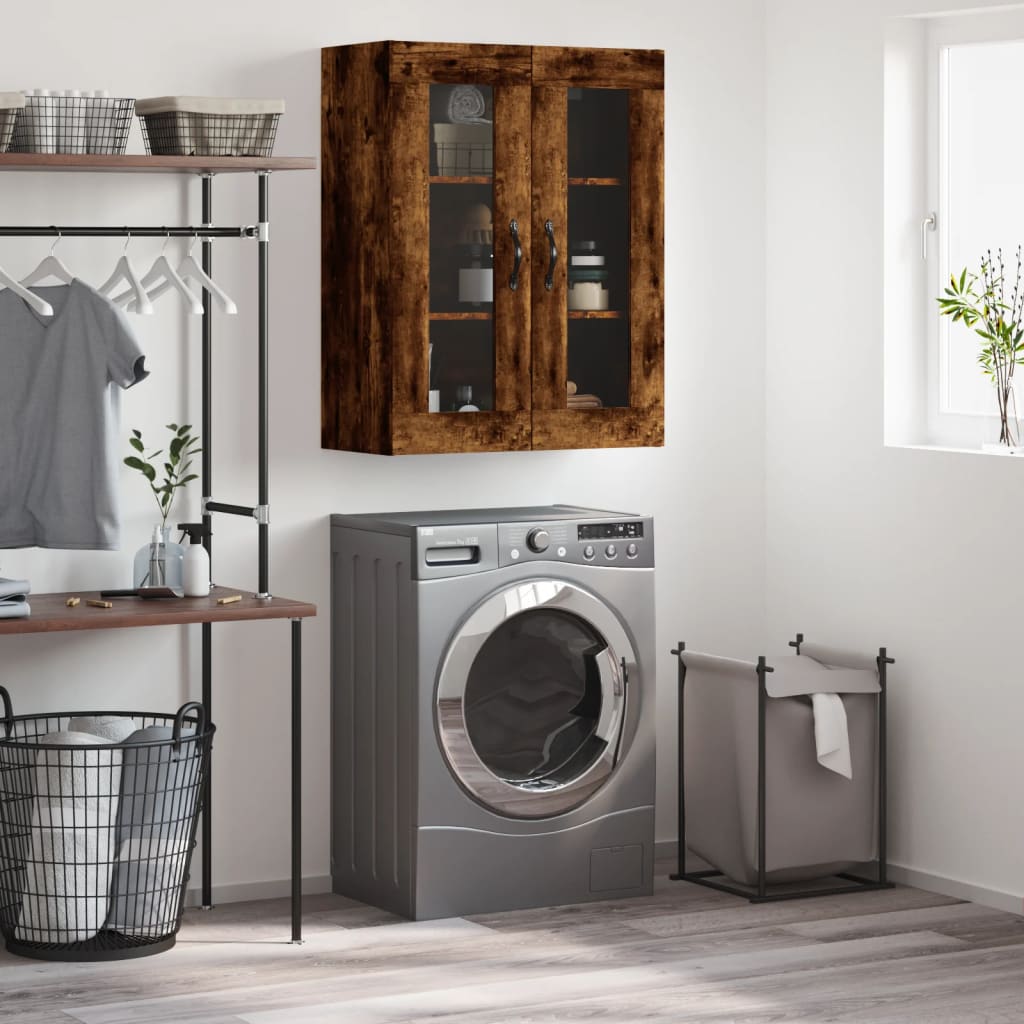 Dulap pe perete, stejar afumat, 69,5x34x90 cm, lemn prelucrat GartenMobel Dekor