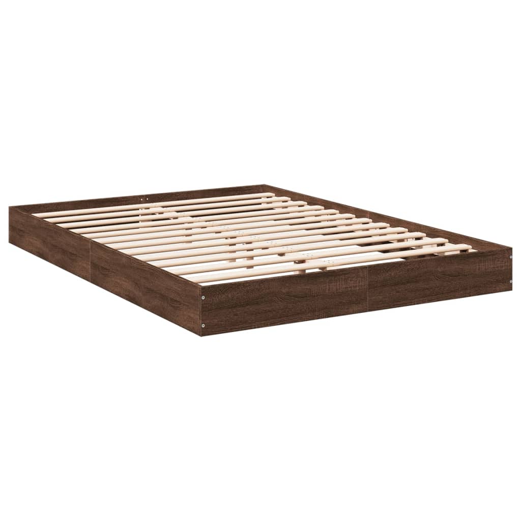 Cadru pat fără saltea stejar maro 120x190 cm, lemn prelucrat GartenMobel Dekor