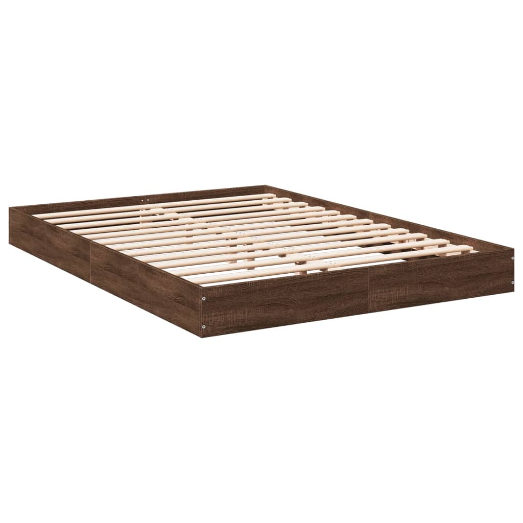 Cadru pat fără saltea stejar maro 120x190 cm, lemn prelucrat GartenMobel Dekor