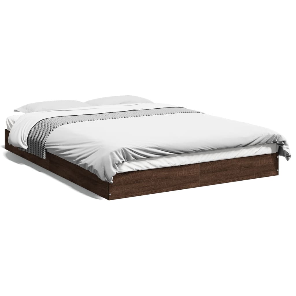 Cadru pat fără saltea stejar maro 120x190 cm, lemn prelucrat GartenMobel Dekor