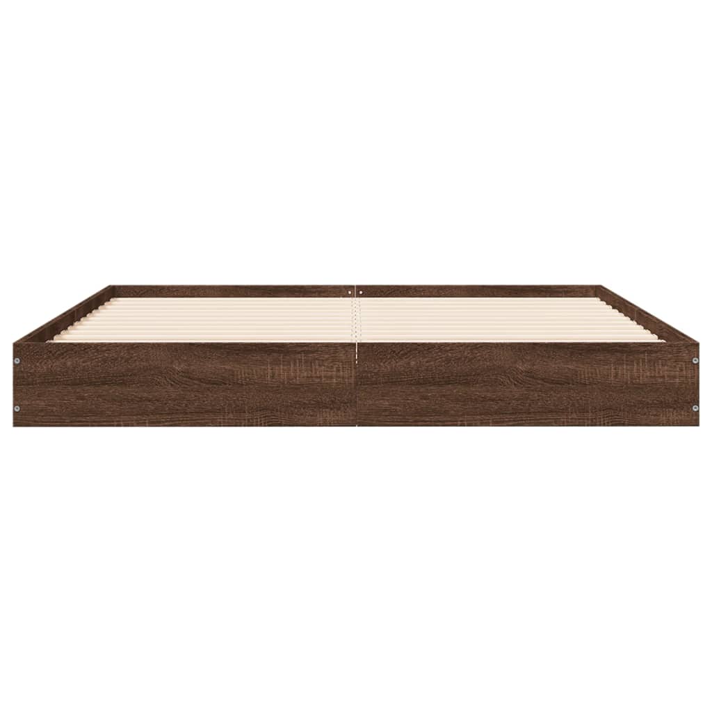 Cadru pat fără saltea stejar maro 120x190 cm, lemn prelucrat GartenMobel Dekor