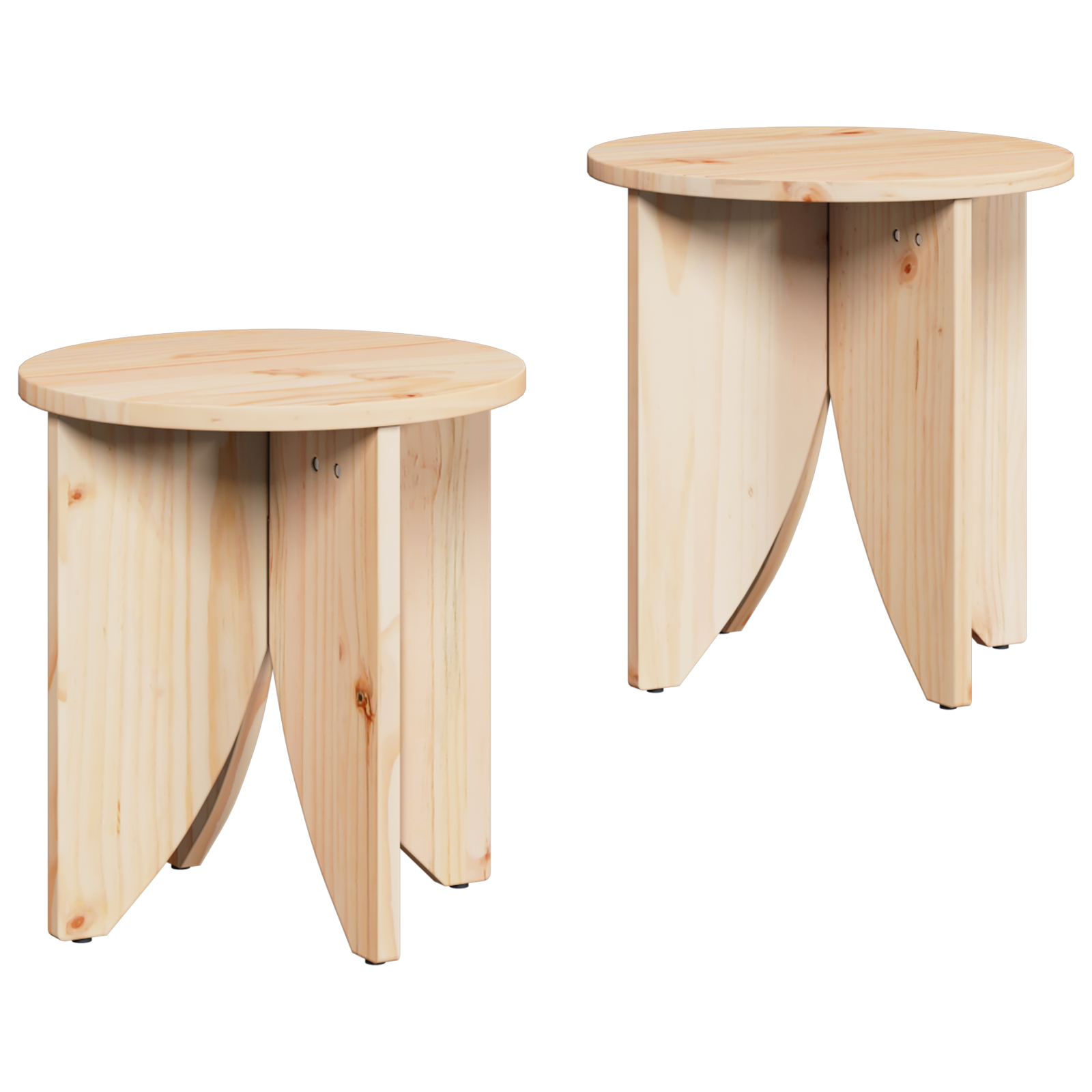 Masă de cafea 2 pcs Natural 41.5 x 41.5 x 44 cm GartenMobel Dekor
