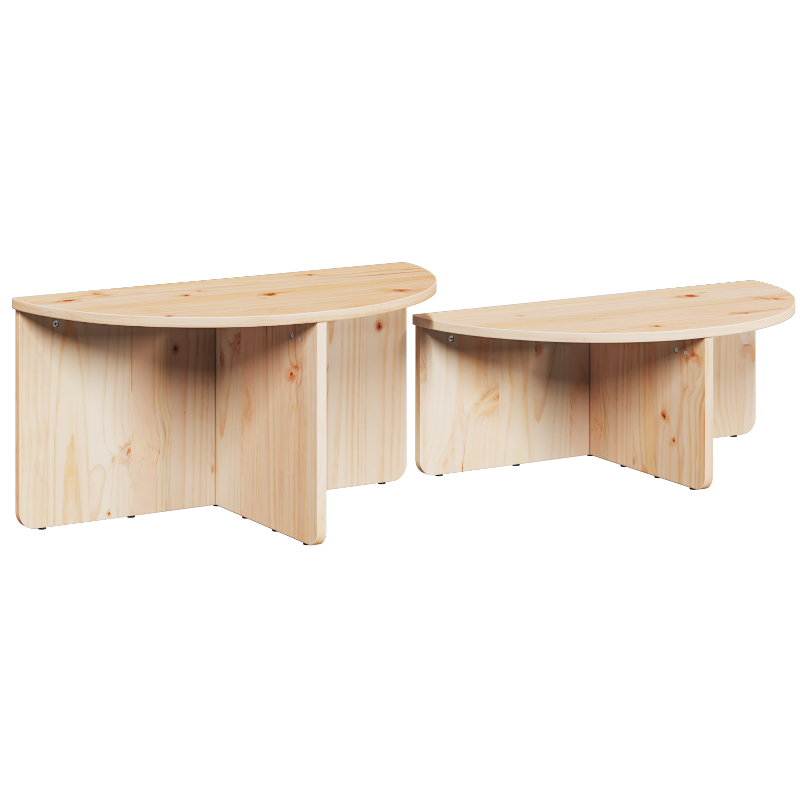 Masă de cafea 2 pcs Natural 79 x 39.5 x 40 cm GartenMobel Dekor