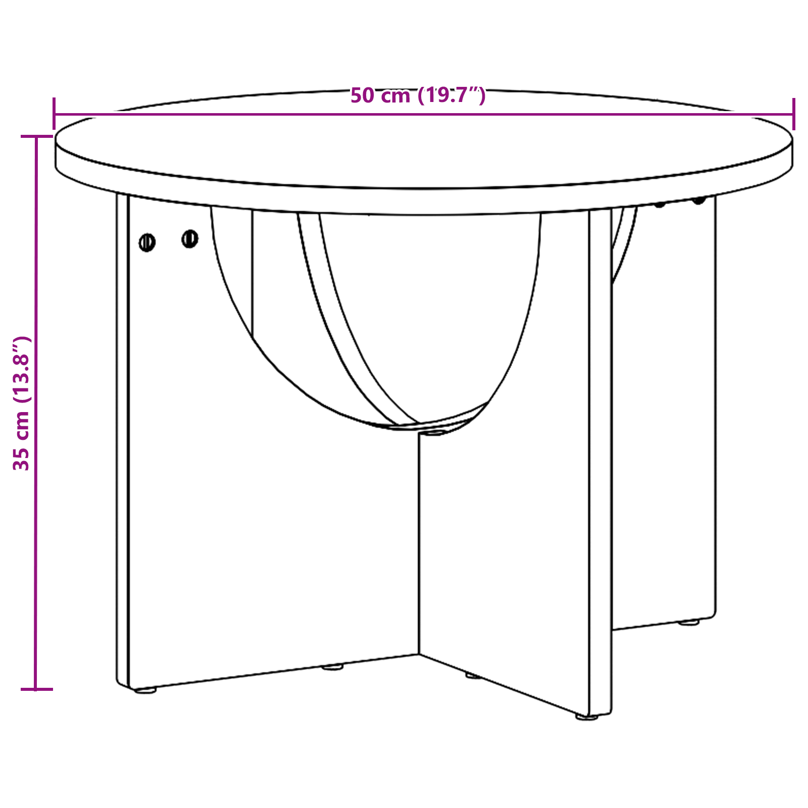 Masă de cafea Natural 50 x 50 x 35 cm Lemn de brad solid GartenMobel Dekor