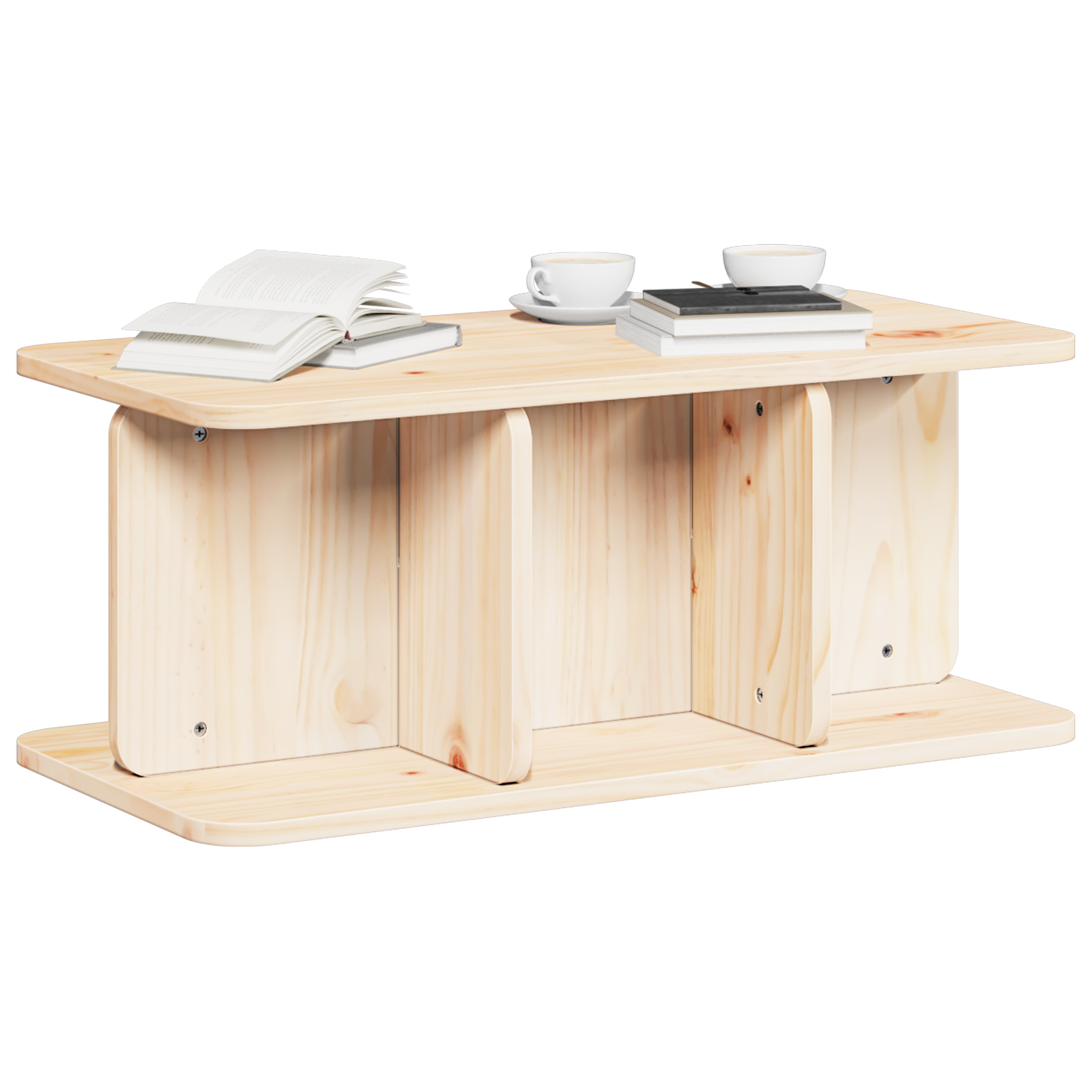Masă de cafea Natural 80 x 39.5 x 33.5 cm Lemn de brad solid GartenMobel Dekor