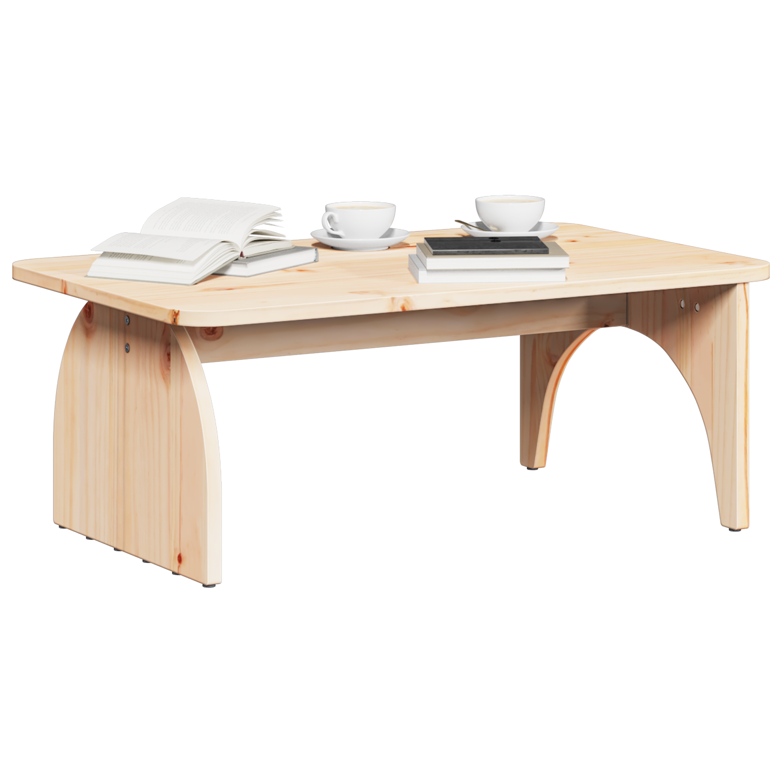 Masă de cafea Natural 80 x 50 x 31 cm Lemn de brad solid GartenMobel Dekor