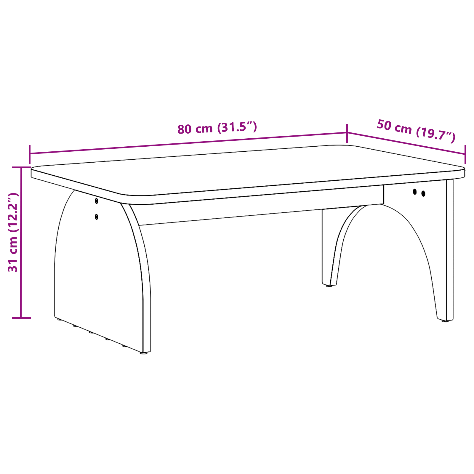 Masă de cafea Natural 80 x 50 x 31 cm Lemn de brad solid GartenMobel Dekor