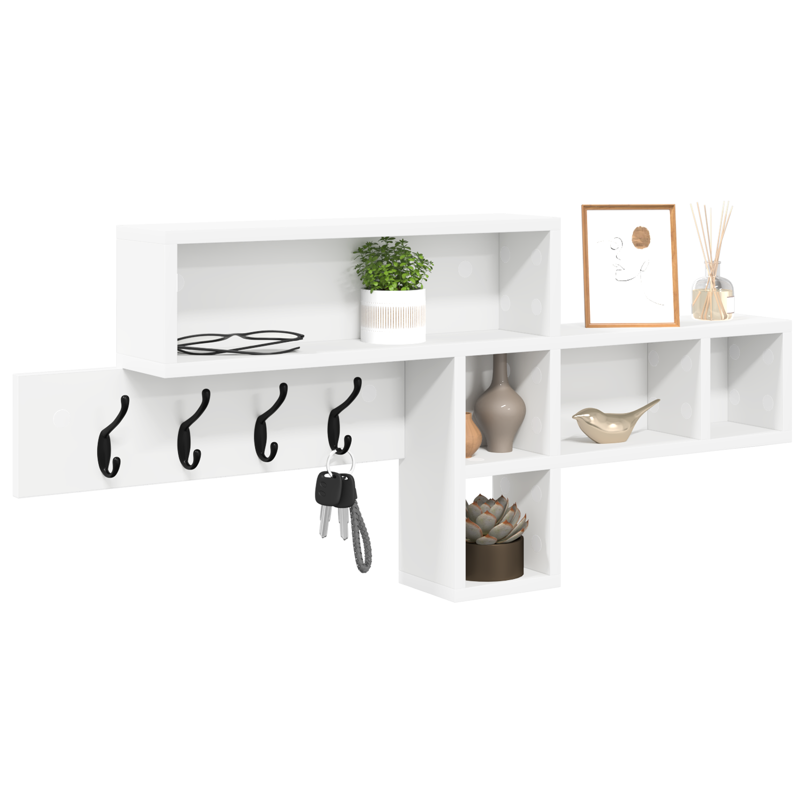 Răcător de paltoane montat pe perete Alb 100 x 12 x 43.5 cm GartenMobel Dekor