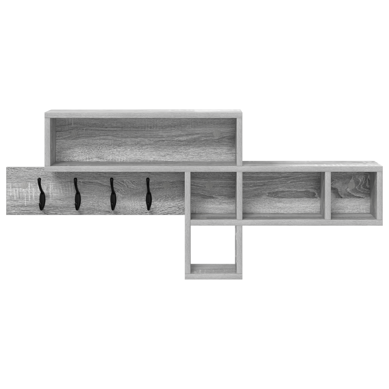 Răcător de paltoane montat pe perete cu raft cu depozitare Gri sonoma GartenMobel Dekor