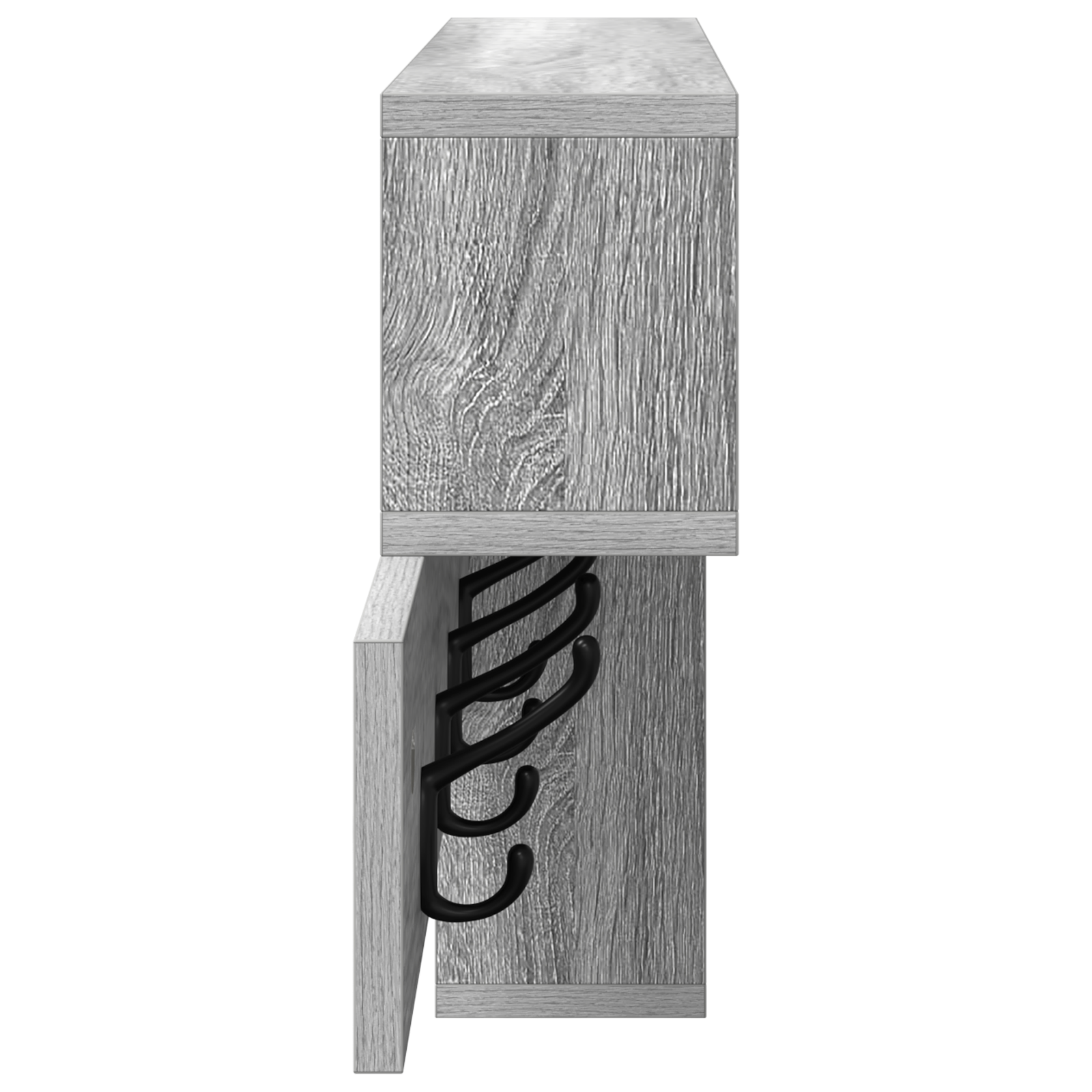 Răcător de paltoane montat pe perete cu raft cu depozitare Gri sonoma GartenMobel Dekor