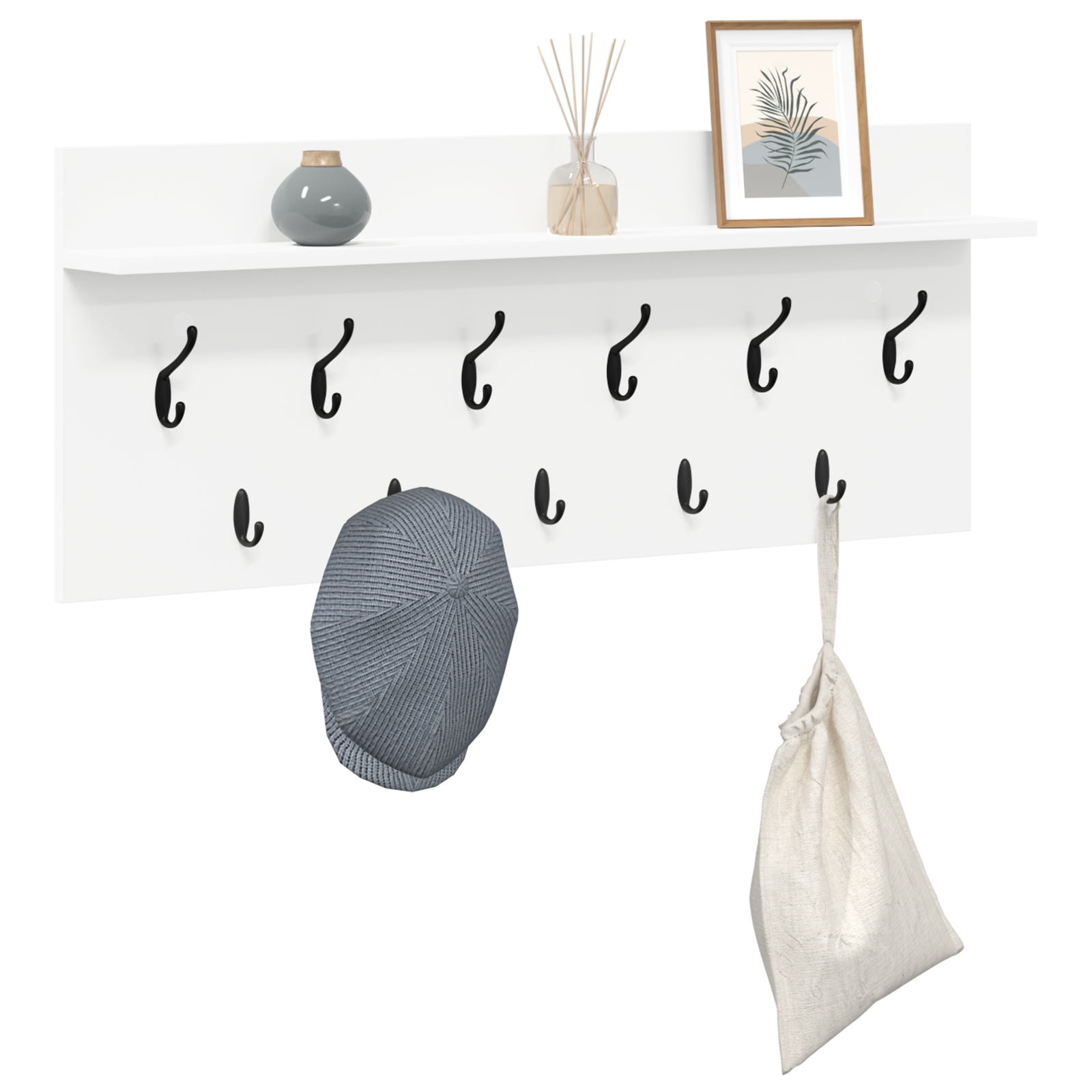 Răcător de paltoane montat pe perete Alb 100 x 40 x 12 cm GartenMobel Dekor