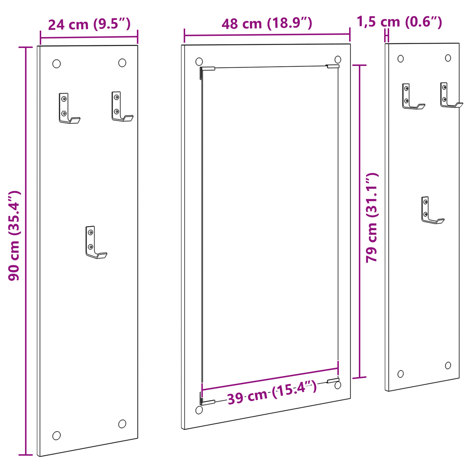 Răcător de paltoane montat pe perete Gri beton 96 x 1.5 x 90 cm GartenMobel Dekor