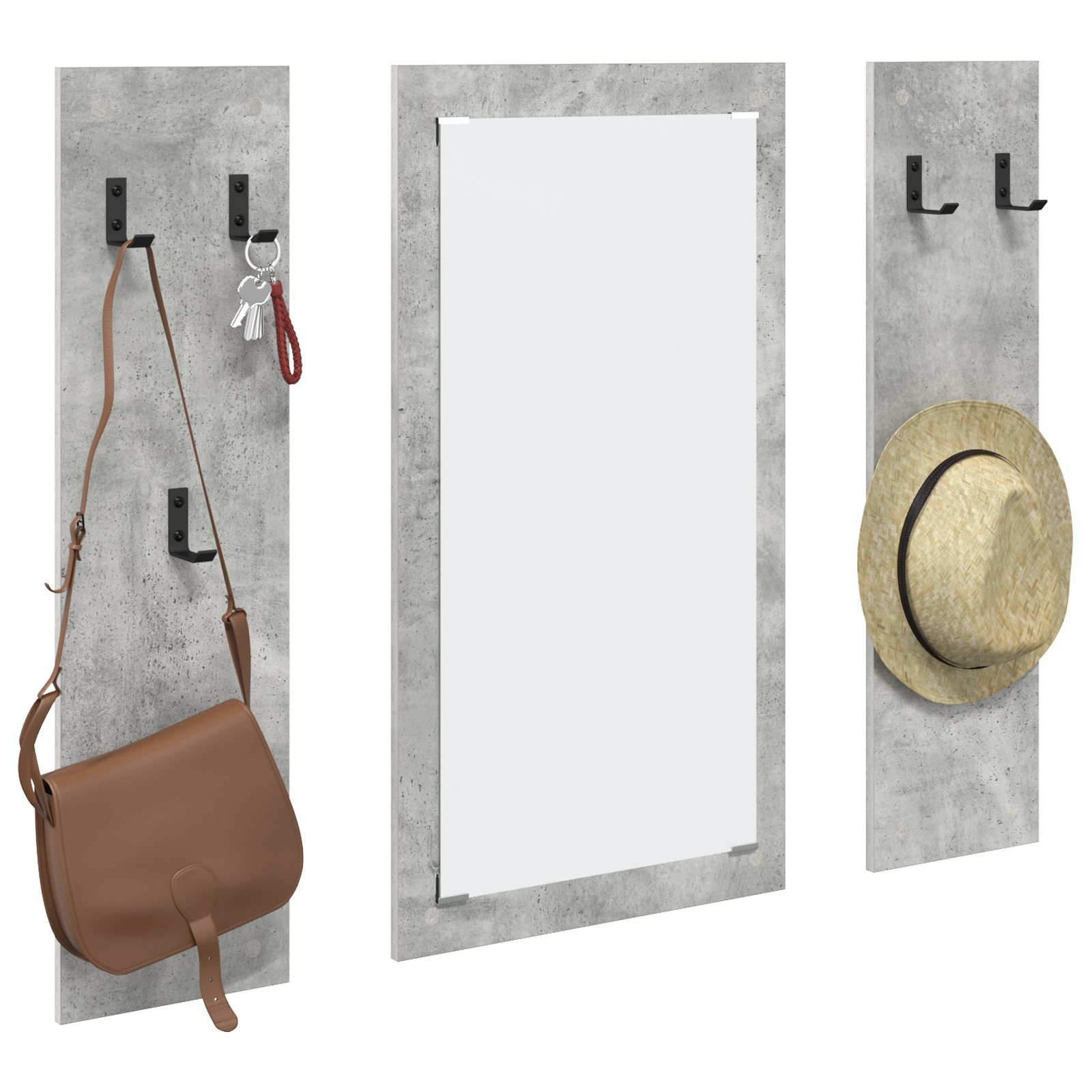 Răcător de paltoane montat pe perete Gri beton 96 x 1.5 x 90 cm GartenMobel Dekor