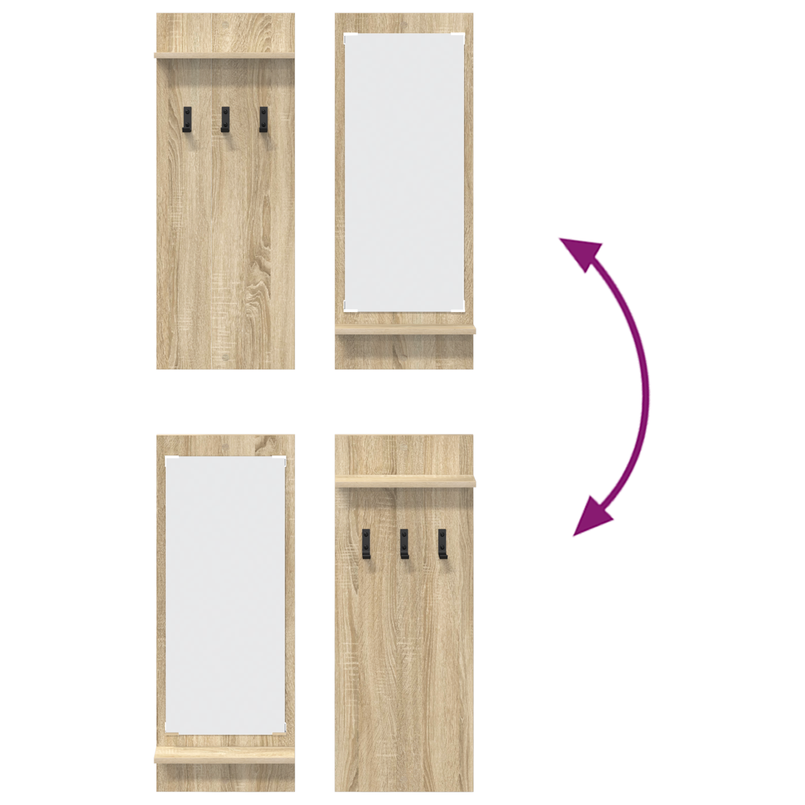 Răcător de paltoane montat pe perete Sonoma oak 70 x 10 x 90 cm GartenMobel Dekor